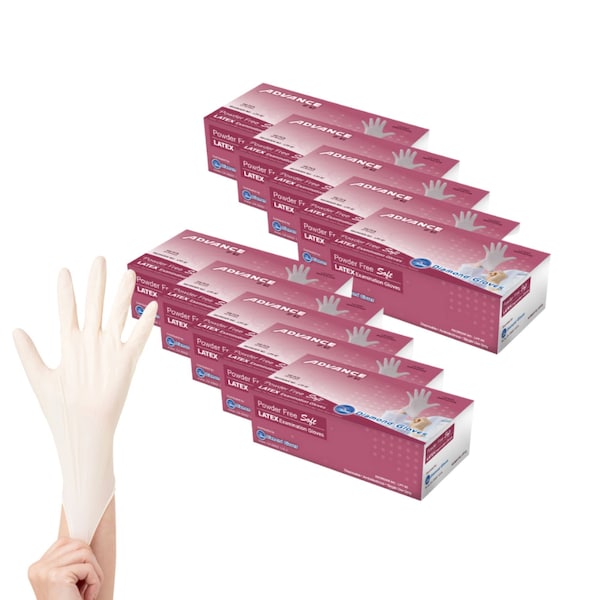 Diamond Glove Disposable Gloves, 6 mil Palm, Latex, Powder-Free, S, 1000 PK, White LPF-62S - main